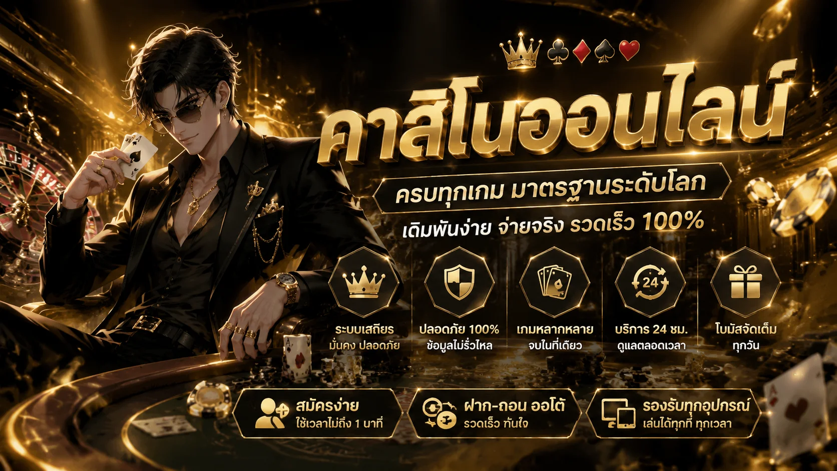 คาสิโนออนไลน์ AMB188 บาคาร่าสดกับดีลเลอร์จริง